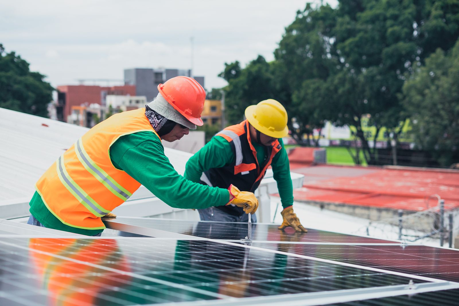 Solar-powered CCTV security installation